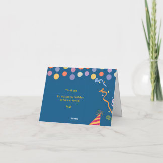 Carte De Remerciements Anniversaire d'Éléphant Mignon