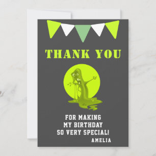 Carte De Remerciements Anniversaire déplaisant du monstre mince