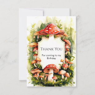 Carte De Remerciements Anniversaire des champignons magiques Woods