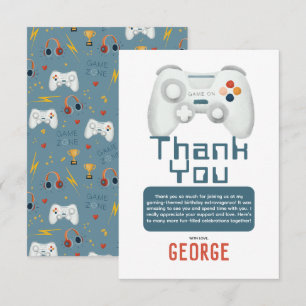 Carte De Remerciements Anniversaire des garçons Cool Gaming Enfants 