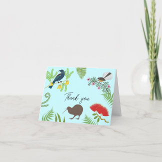 Carte De Remerciements Anniversaire des oiseaux de Nouvelle-Zélande