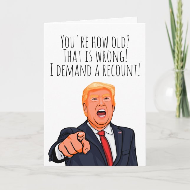Carte De Remerciements Anniversaire drôle de Donald Trump (Devant)