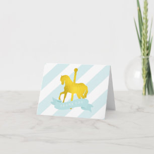 Carte De Remerciements Anniversaire du carrousel à la menthe