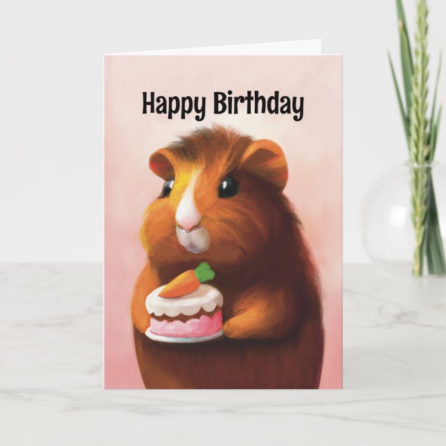Carte De Remerciements Anniversaire du cochon de Guinée mignonne (Devant)
