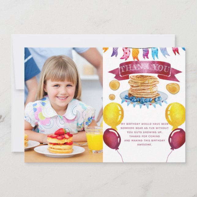 Carte De Remerciements Anniversaire du crêpe et du pyjama (Devant)