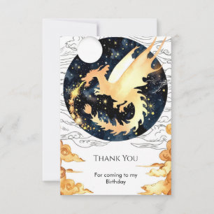 Carte De Remerciements Anniversaire du dragon enchanté pour enfants