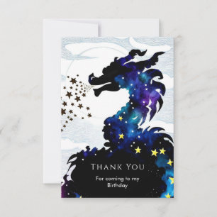 Carte De Remerciements Anniversaire du dragon majestueux pastel