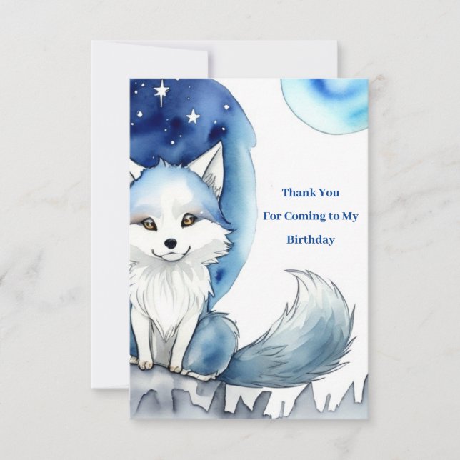 Carte De Remerciements Anniversaire du loup (Devant)