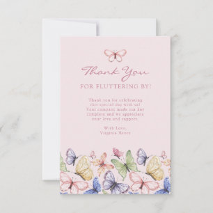 Carte De Remerciements Anniversaire du papillon rose