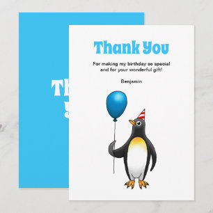 Carte De Remerciements Anniversaire du Penguin