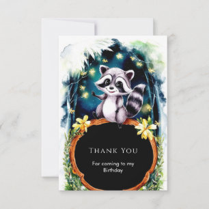 Carte De Remerciements Anniversaire du raton laveur de forêt simple