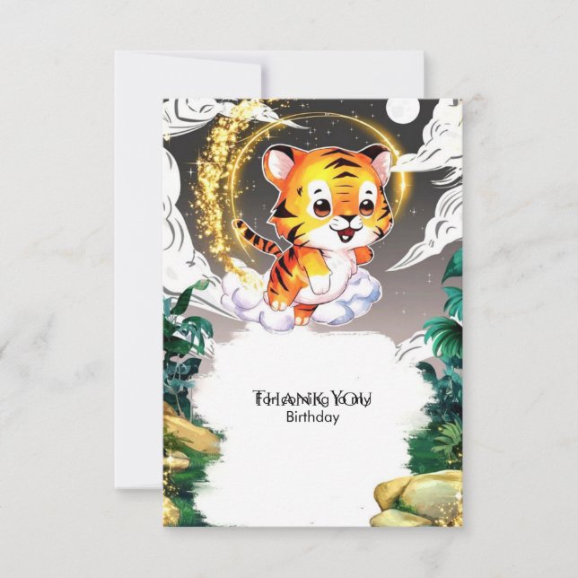Carte De Remerciements Anniversaire du Tigre de Jungle Fun (Devant)