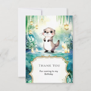 Carte De Remerciements Anniversaire Editable Lake Otter