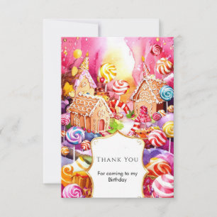 Carte De Remerciements Anniversaire Enchanted De Cute Candyland