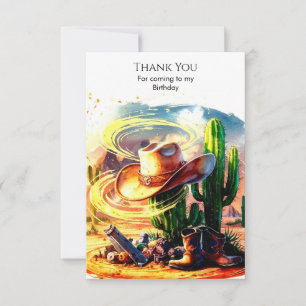 Carte De Remerciements Anniversaire Enfant Cow-boy Magique