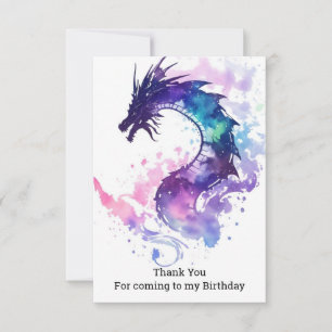 Carte De Remerciements Anniversaire Enfant Dragon Fantaisie Mythique