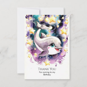 Carte De Remerciements Anniversaire Fantaisiste Dauphin Sous-Marin