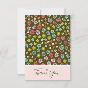 Carte De Remerciements Anniversaire floral Super rétro