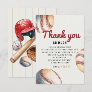 Carte De Remerciements Anniversaire garçon débutant baseball