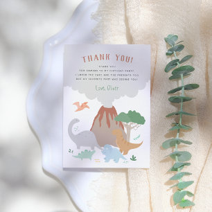 Carte De Remerciements Anniversaire Garçon Dinosaure Volcan