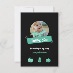 Carte De Remerciements Anniversaire Halloween drôle et vert. Personnalisé