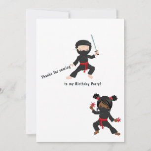 Carte De Remerciements Anniversaire Ninja