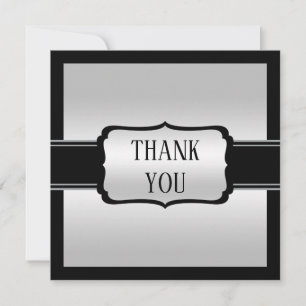Carte De Remerciements Anniversaire noir et argent de l'homme