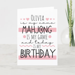 Carte De Remerciements Anniversaire personnalisé du Mahjong
