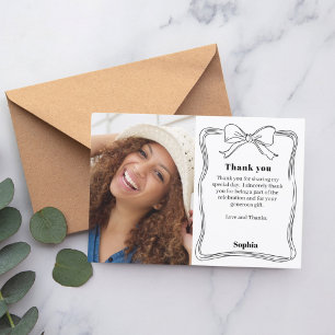 Carte De Remerciements Anniversaire photo arc dessiné main