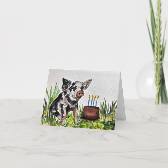 Carte De Remerciements Anniversaire Piggie (Devant)