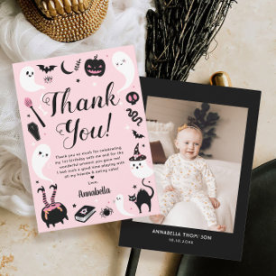Carte De Remerciements Anniversaire rose d'Halloween Photo