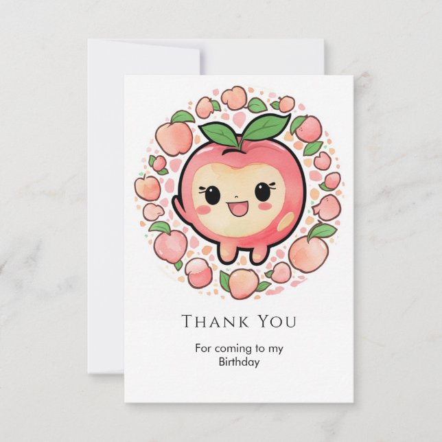 Carte De Remerciements Anniversaire simple de Pastel Peach (Devant)