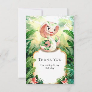 Carte De Remerciements Anniversaire simple du serpent de Cobra