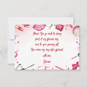 Carte De Remerciements Anniversaire spa beauté et maquillage