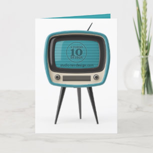 Carte De Remerciements Anniversaire TV rétro/Carte d'amour