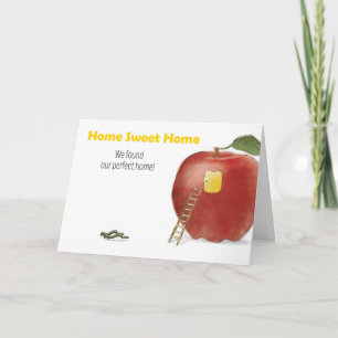 Carte De Remerciements Annonce de déménagement Ver et Pomme Home Sweet Ho