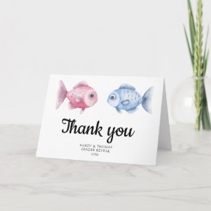 Carte De Remerciements Annonce du sexe de bébé à l'aquarelle pêche