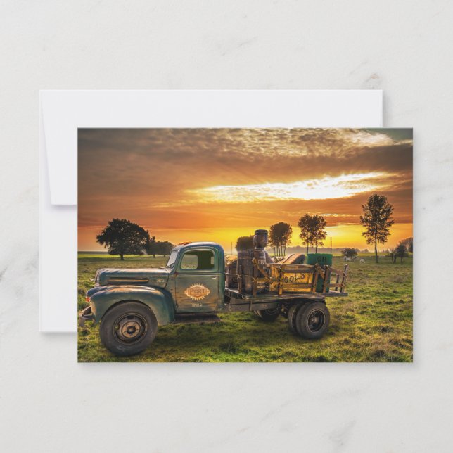 Carte De Remerciements Antique ramassage à la campagne (Devant)