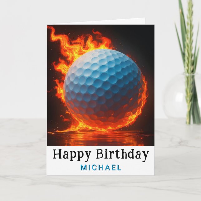 Carte De Remerciements *~* AP94 Feu moderne Ball Birthday Card (Devant)