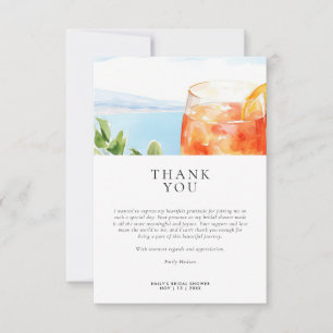 Carte De Remerciements Aperol Spritz Amalfi Italie Enterrement de Vie de 