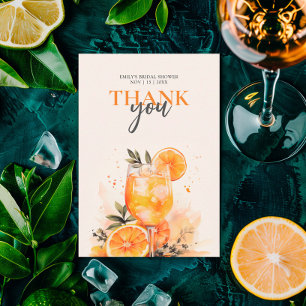 Carte De Remerciements Aperol Spritz Aquarelle Enterrement de Vie de Jeun
