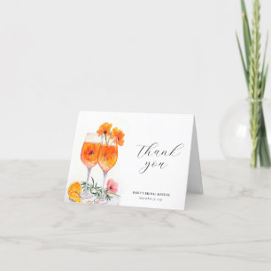 Carte De Remerciements Aperol Spritz Aquarelle Enterrement de Vie de Jeun