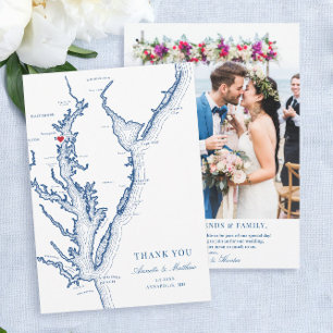 Carte De Remerciements Appartement Mariage de la baie Annapolis Chesapeak