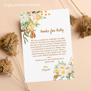 Carte De Remerciements Apportez un livre pour le Baby shower d'aquarelle 