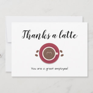 Carte De Remerciements appréciation amusante des employés du coeur latent