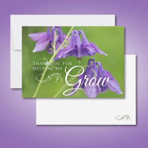 Carte De Remerciements Appréciation de l'enseignant de fleurs violettes A