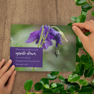 Carte De Remerciements Appréciation de l'enseignant Fleur sauvage pourpre