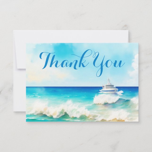 Carte De Remerciements Appréciation de l'équipage de croisière en mer sur (Devant)