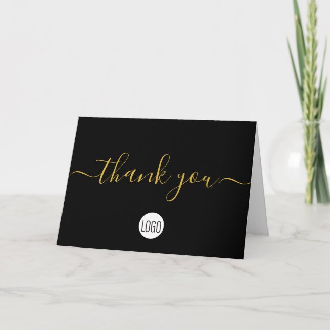 Carte De Remerciements Appréciation des clients de Black Gold (Devant)