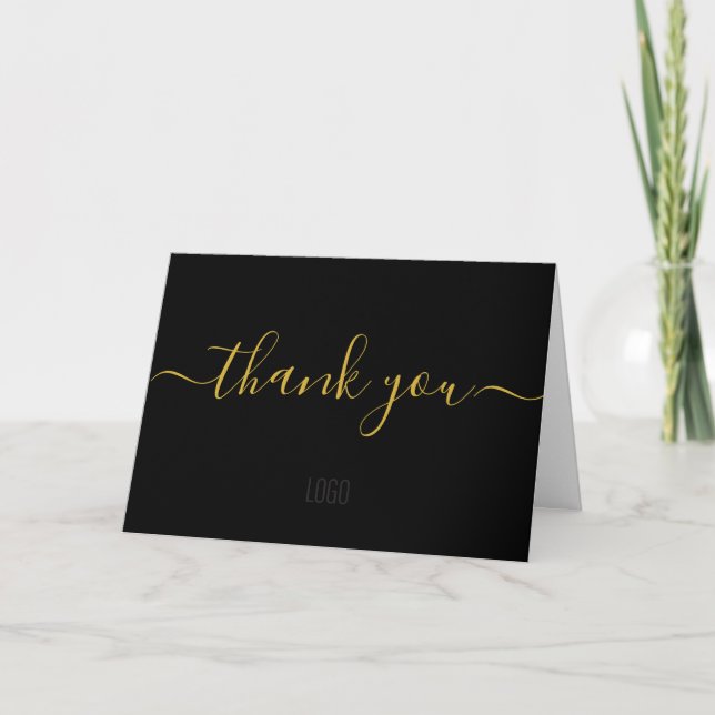 Carte De Remerciements Appréciation des clients professionnels Black Gold (Devant)